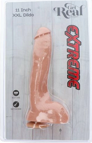 ToyJoy Get Real Extreme XXL Dildo Ρεαλιστικό Dildo με Όρχεις και Βεντούζα Flesh 25cm