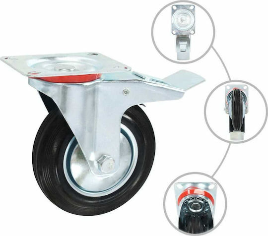 vidaXL 277991 Räder Drehend aus Gummi 8 Stück 75mm