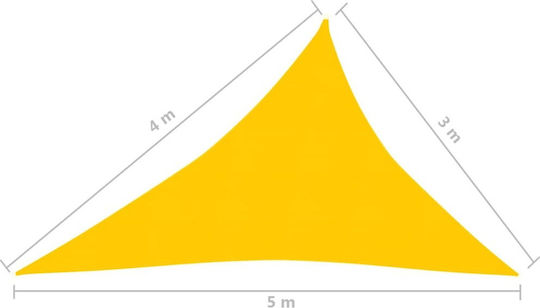 vidaXL Dreieck Sonnensegel Gelb 3x4x5m aus HDPE 160 g/m²