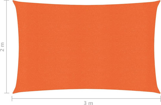 vidaXL Ορθογώνιο Πανί Σκίασης Πορτοκαλί 3x3m 160gr/m²