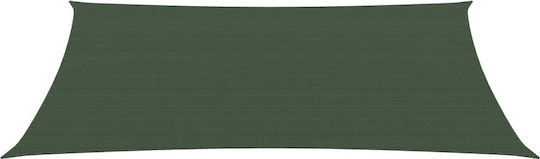 vidaXL Rectangular Shade Sail Green With Hoop 2x4m 160gr/m²