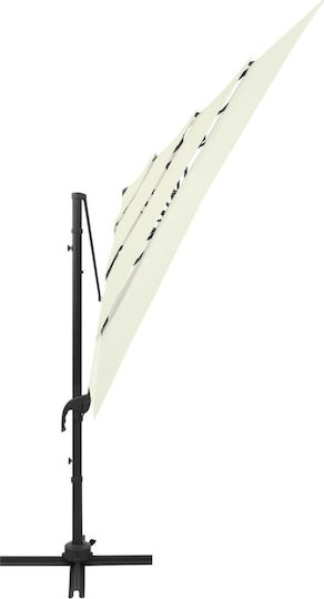 Professioneller Quadratischer Aluminium-Sonnenschirm Sand 2,5x2,5m