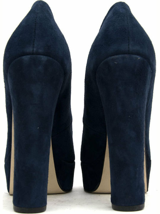3201 Suede Γόβες Μπλε