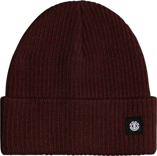 Flow Beanie Männer Beanie mit Rippstrick in Burgundisch Farbe