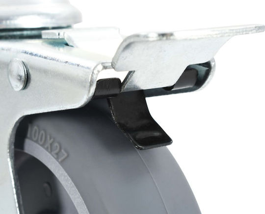 vidaXL 143427 Roți Rotative Din Cauciuc Cu Frână 4 Bucăți 100mm