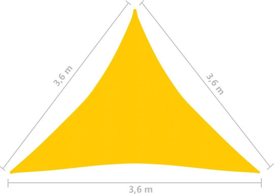 vidaXL Triangular Shade Sail Yellow 3.6m 160 g/m² made of HDPE 160 g/m²