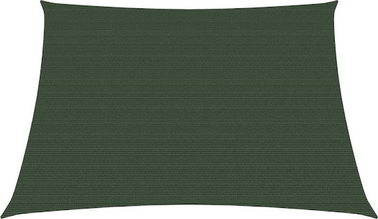 vidaXL Rectangular Shade Sail Green With Hoop 3x4m 160gr/m² made of HDPE 160 g/m²