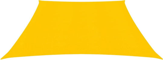 vidaXL Triangle Shade Sail Yellow With Hoop 3x4x3m 160gr/m² made of HDPE