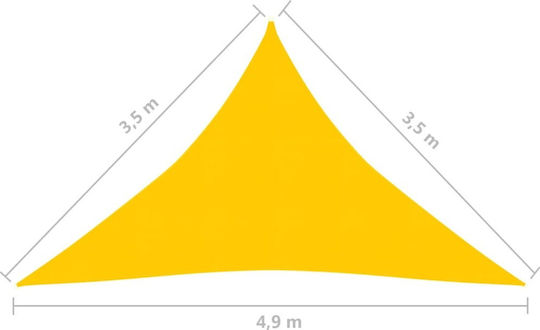 vidaXL Dreieck Sonnensegel Gelb 3,5x3,5x4,9m aus HDPE 160gr/m²