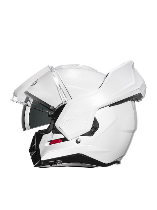 HJC i100 Pearl White Κράνος Μηχανής Flip-Up με Sunvisor