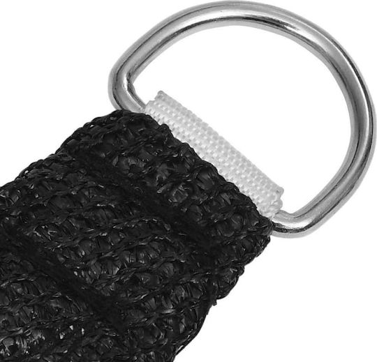 vidaXL Triangle Shade Sail Black With Hoop 5x6x5m 160gr/m² made of HDPE