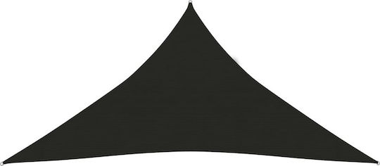 vidaXL Triangle Shade Sail Black With Hoop 4.5m 160gr/m² made of HDPE
