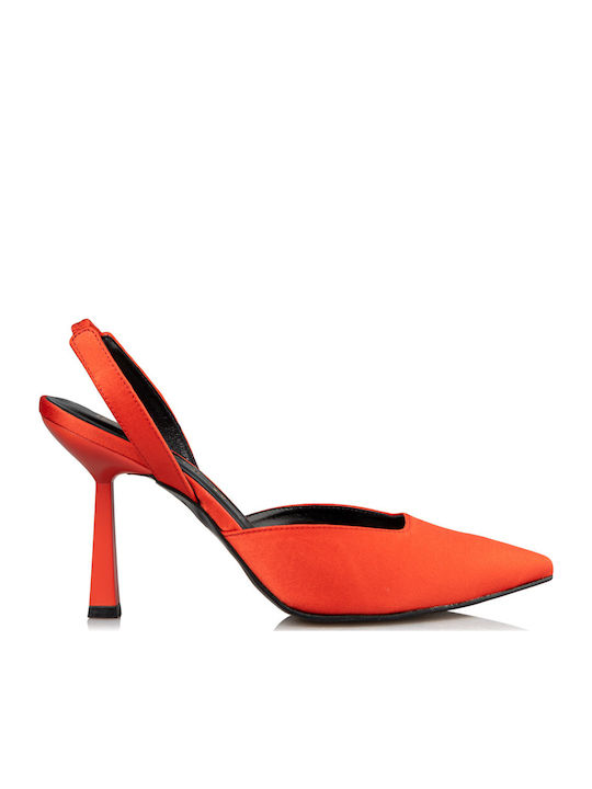 Pumps mit Stiletto-Absatz Orange