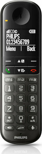 Philips XL490 Ασύρματο Τηλέφωνο με Ελληνικό Μενού Μαύρο
