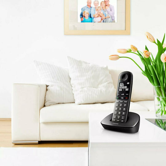 Philips XL490 Ασύρματο Τηλέφωνο με Ελληνικό Μενού Μαύρο