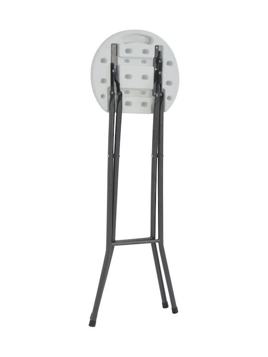 Metallic Garden Stool for Bar Outdoor White / Black 2 Pieces 35x44x80cm