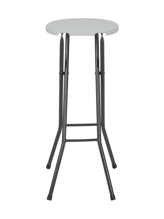 Metallic Garden Stool for Bar Outdoor White / Black 2 Pieces 35x44x80cm