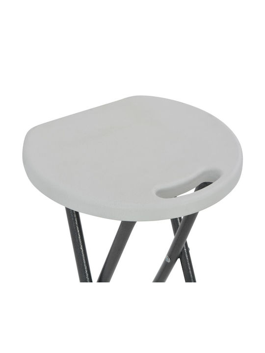 Metallic Garden Stool for Bar Outdoor White / Black 2 Pieces 35x44x80cm