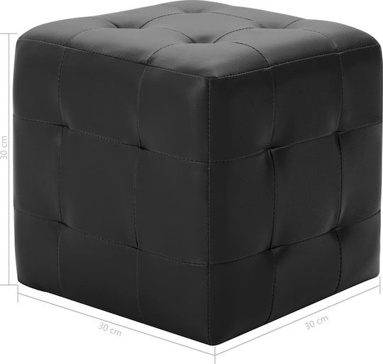 Табуретка Дневна стая Изкуствена кожа Черен 2бр 30x30x30бр