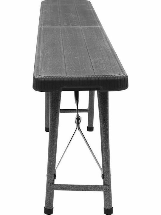 Bench Outdoor Metal Black 180x25x43cm