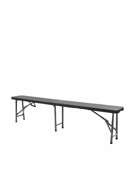 Bench Outdoor Metal Black 180x25x43cm