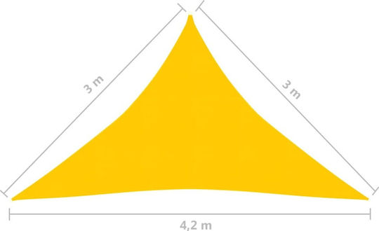 vidaXL Yellow Shade Sail made of HDPE 160 g/m² Triangular Shade Sail 3x3m 160g/m²