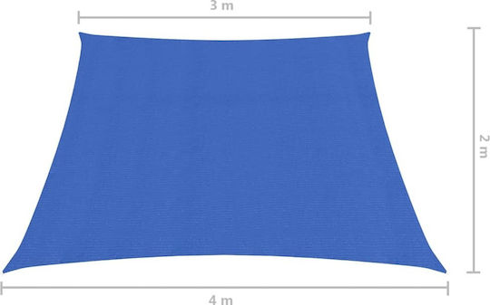 vidaXL Ορθογώνιο Πανί Σκίασης Μπλε με Κρίκους 3x4m 160gr/m² από HDPE 160 Γρ/μ²