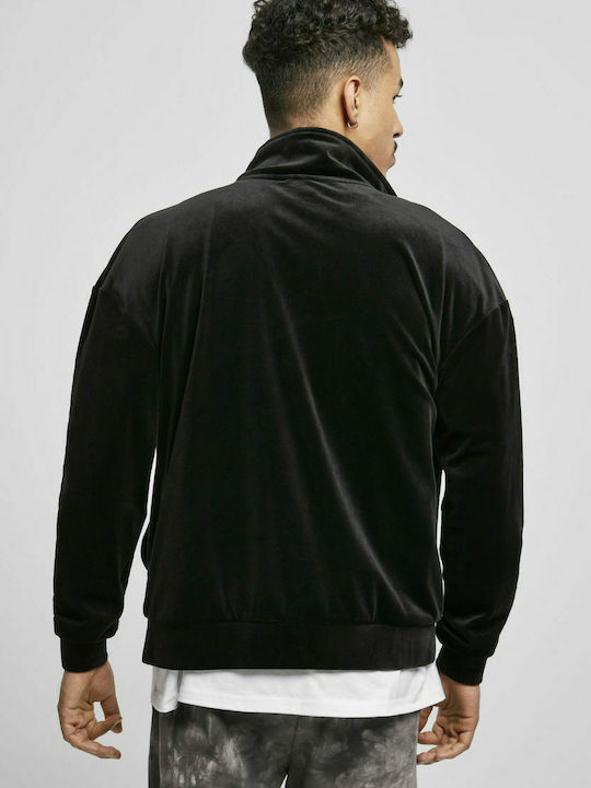 Urban Classics TB1598 Men's Sweatshirt Jacket with Pockets Black