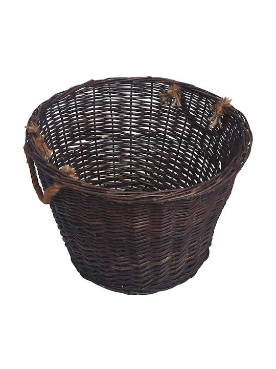 vidaXL Metalic Coș Depozitare lemne 60x60x38cm Maro