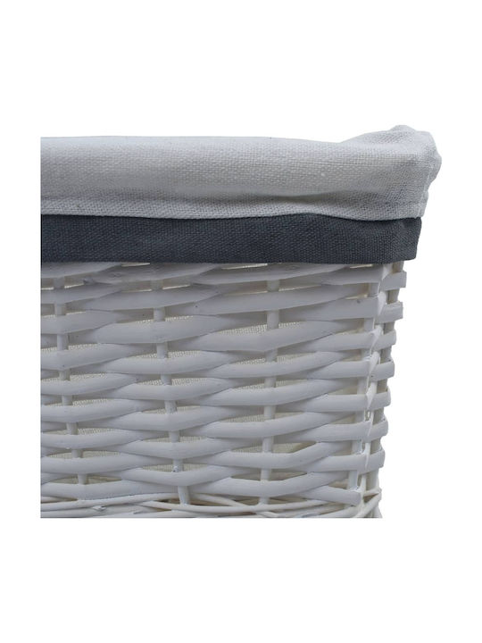 vidaXL Καλάθι Αποθήκευσης Rattan Λευκό 3τμχ