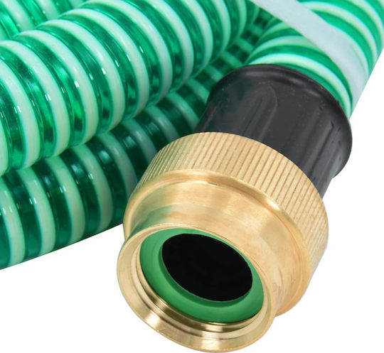 vidaXL 151042 Tubing Suction Green with Brass Connectors 5m 25mm