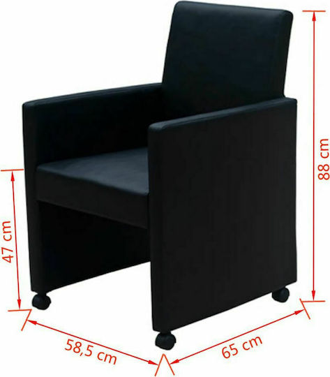 Stühle Speisesaal Schwarz 6Stück 58.5x65x88cm