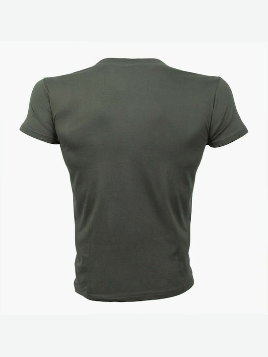 H&S Herren Sport T-Shirt Kurzarm Khaki