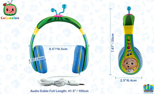 eKids Cocomelon Ενσύρματα Παιδικά On Ear Ακουστικά Πολύχρωμα