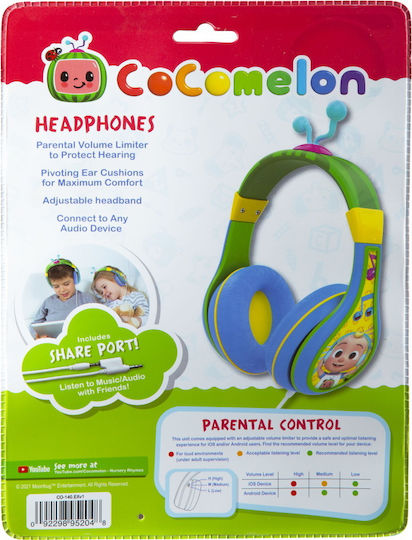 eKids Cocomelon Ενσύρματα Παιδικά On Ear Ακουστικά Πολύχρωμα