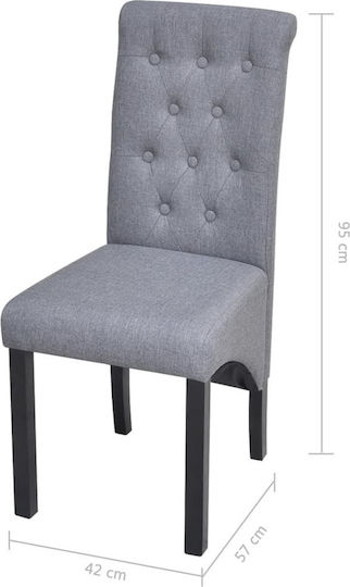 Dining Room Fabric Chair Light Gray 42x57x95cm 4pcs