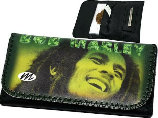 Monte Bob Marley Тютюнева Кутия от Изкуствена Кожа Зелена с Бутон