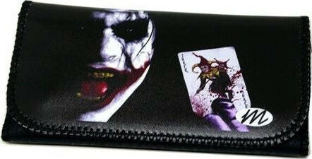 Monte Card Pungă Pentru Tutun Din Piele Ecologică Neagră Cu Buton 16x8.5cm