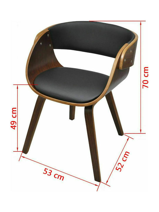 Dining Room Artificial Leather Chair Brown 53x52x70cm 2pcs