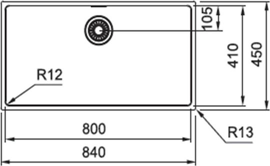 Franke Square BXX 210-80 Ένθετος Inox Σατινέ Μ84.9xΠ57cm Ασημί