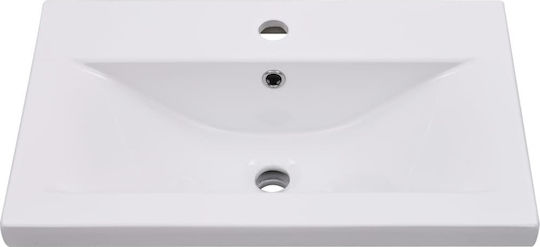 vidaXL Waschtisch mit Waschbecken L60xB38.5xH45cm Weiß