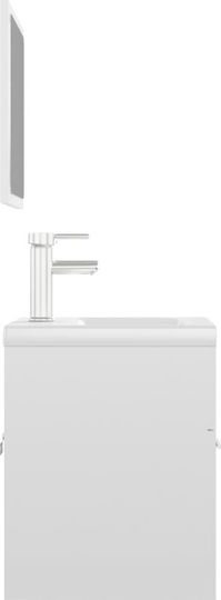 vidaXL Πάγκος με Νιπτήρα & Καθρέπτη Μ41xΒ38.5xΥ45cm Λευκός