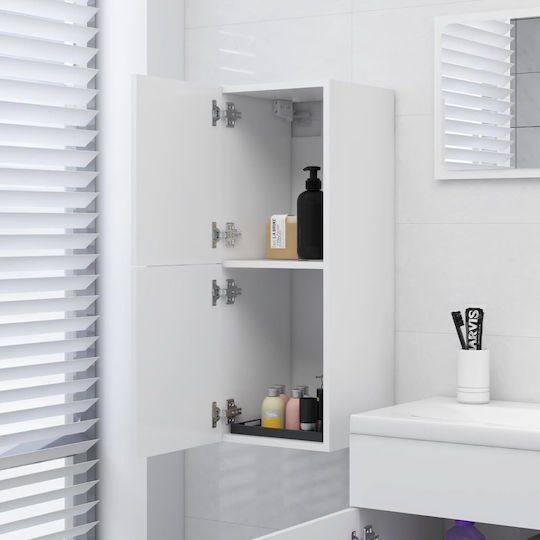 vidaXL Cabinet de baie L30xA30xÎ80cm Alb