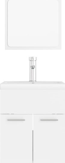 vidaXL Countertop with Sink & Mirror L41xW38.5xH46cm White