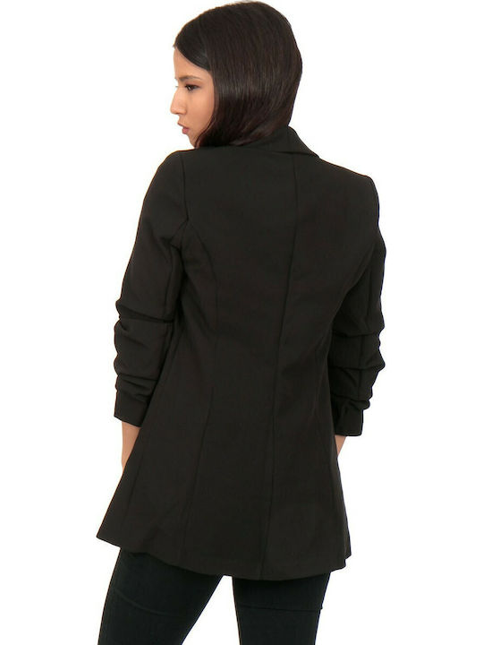 Silia D Long Women's Waisted Blazer Black
