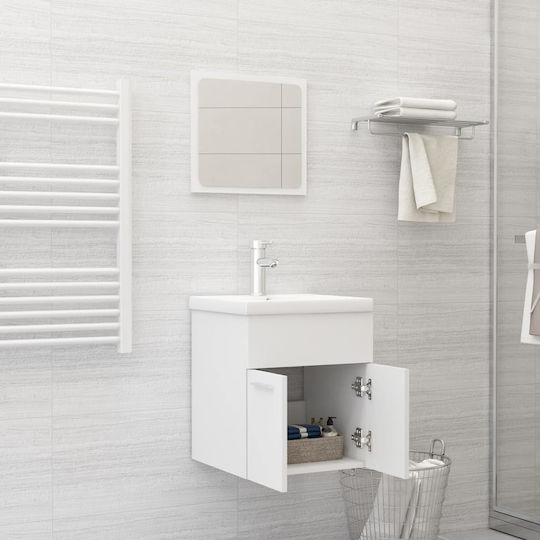vidaXL Countertop with Sink & Mirror L41xW38.5xH46cm White