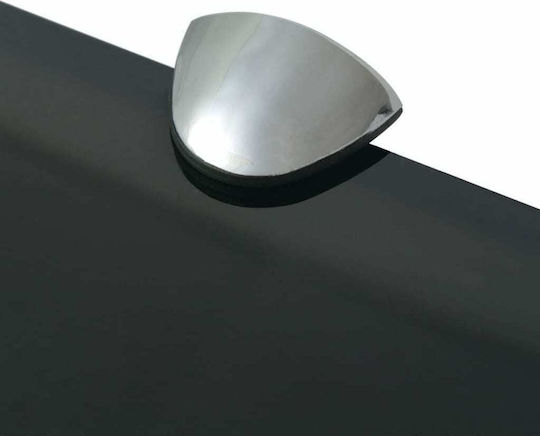 vidaXL An der Wand montiert Badezimmerregal Glas mit 2 Regalböden 100x10x0.8cm Schwarz