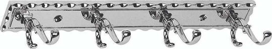 Gloria Meandro 4 Wall-Mounted Bathroom Hook with 4 Positions Silver