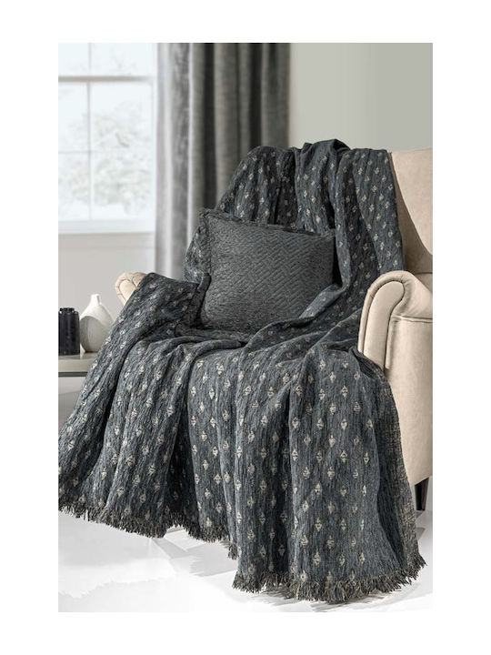 Guy Laroche Three-Seater Sofa Throw 2 Sides Intima 180x300cm Titanium