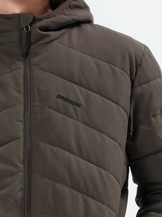 Зимно Мъжко Якето Puffer Водоустойчиво Каки